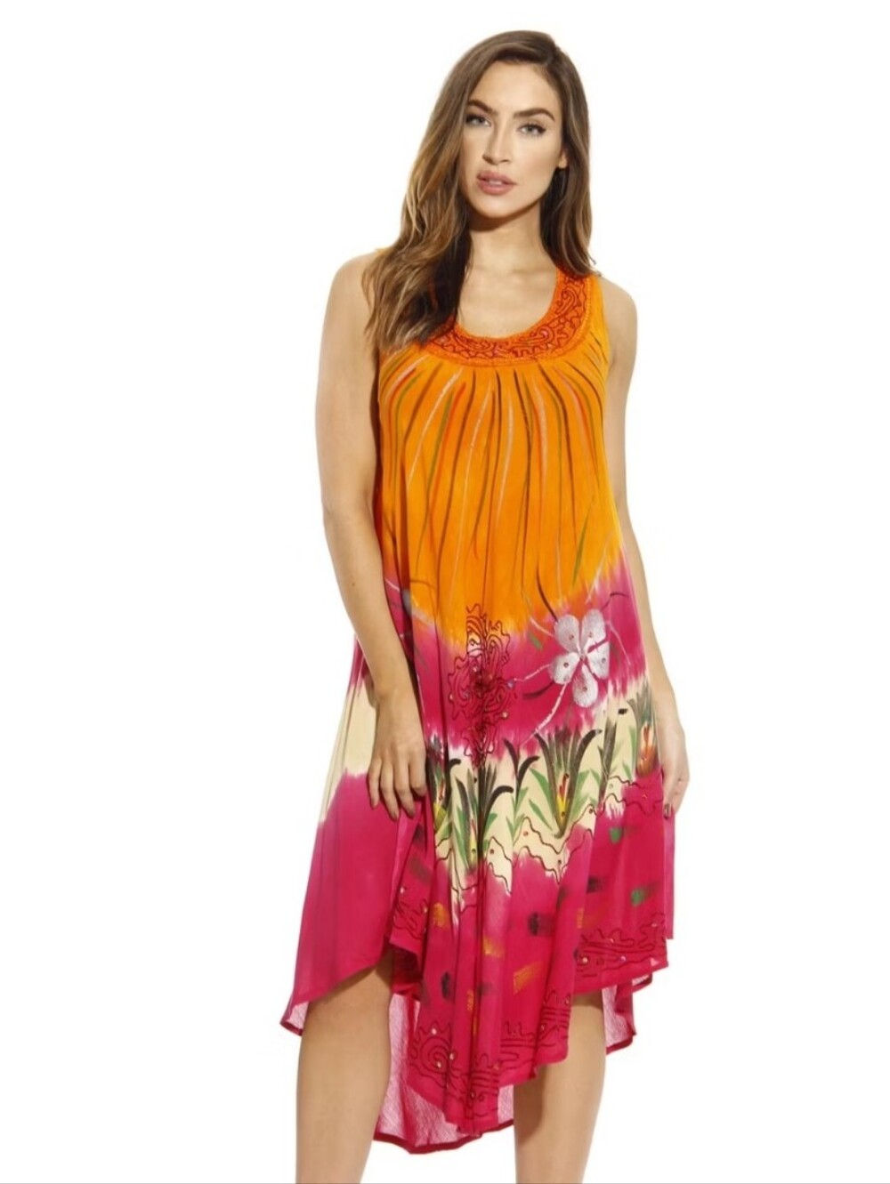 Island beach Boho Dress beach cover pretty colorful silver sparkle Lg/XL NWT 🌺